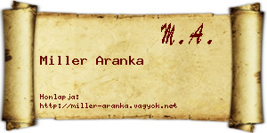 Miller Aranka névjegykártya